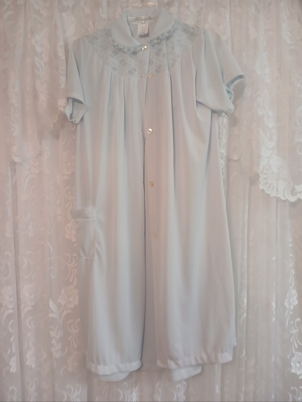 Vintage Philmaid women's robe and gown set, light blue, size SMALL